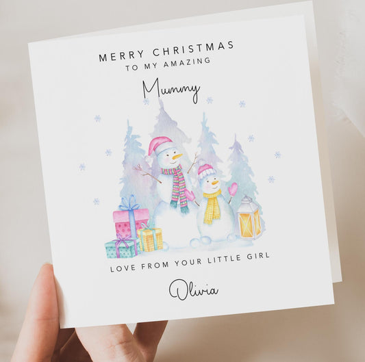 Personalised Mummy Christmas Card - from your little girl