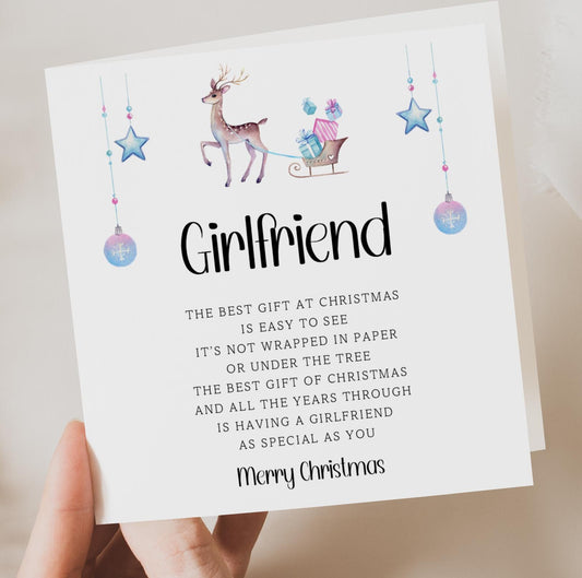 Girlfriend Christmas Card with poem