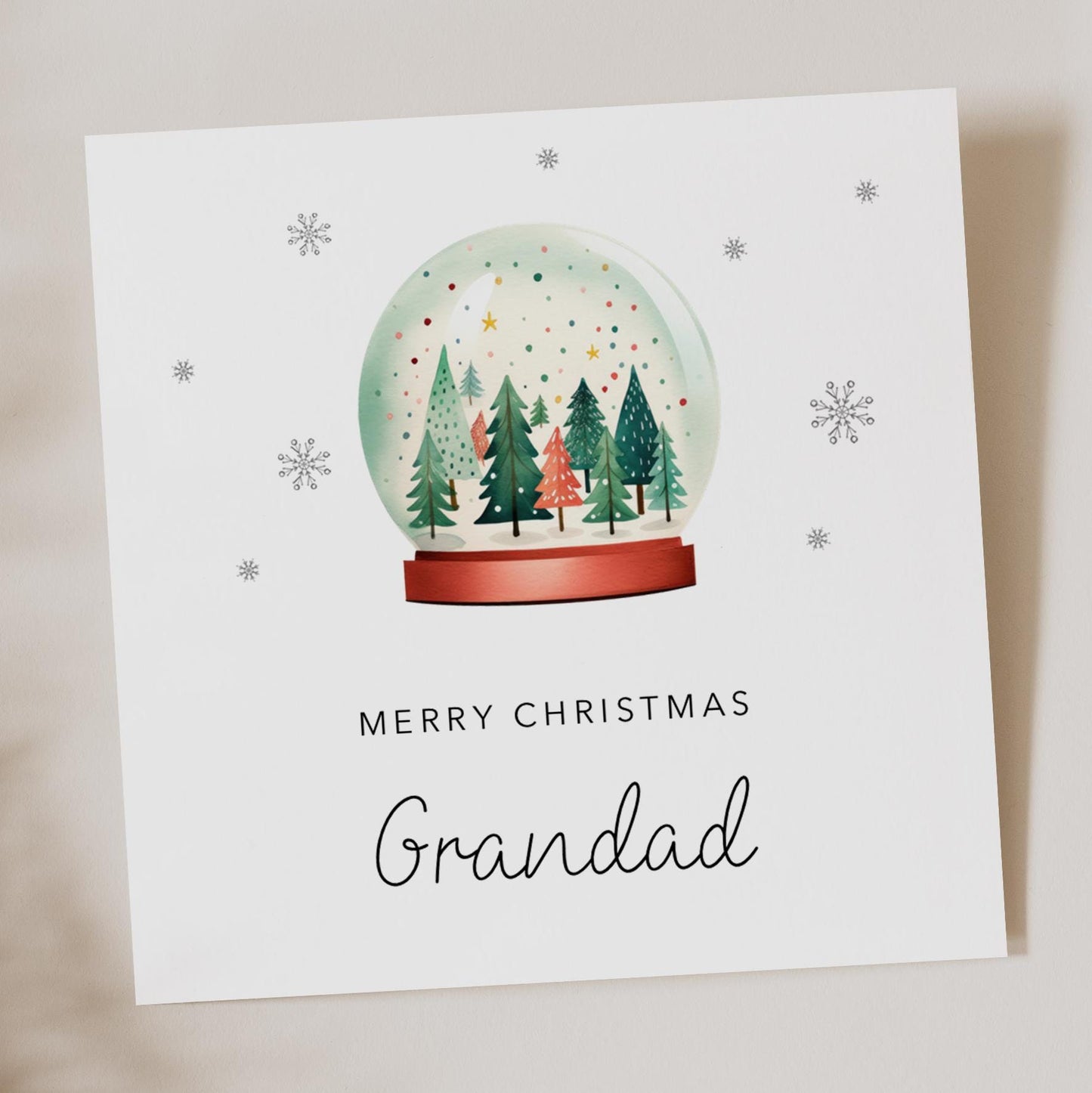 Grandpa Christmas Card - Snow Globe