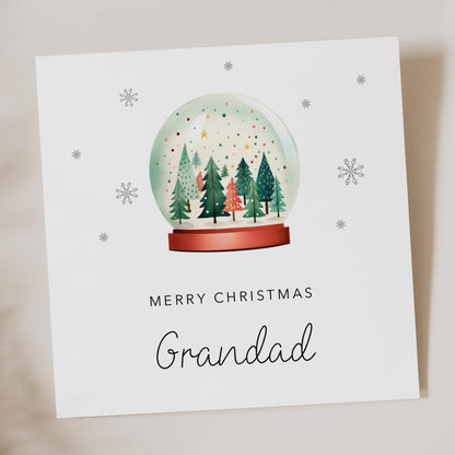 Grandpa Christmas Card - Snow Globe