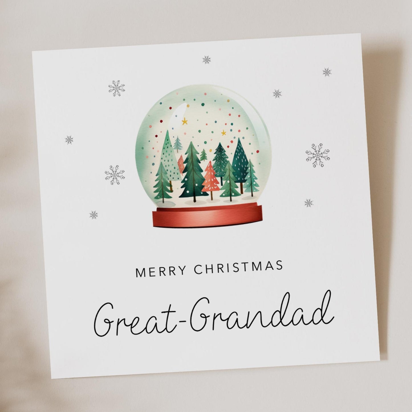 Great Grandad Christmas Card - Snow Globe