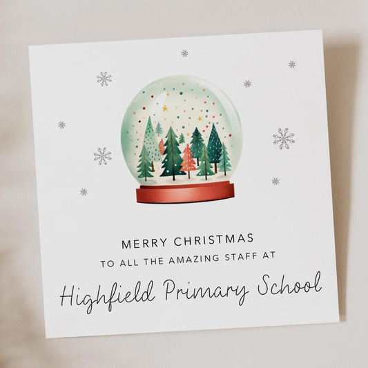 School Christmas Card - Snow Globe