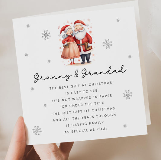 Granny and Grandad Christmas Card with poem