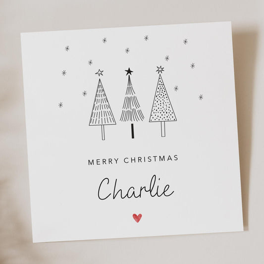 Christmas Trees personalised Christmas card