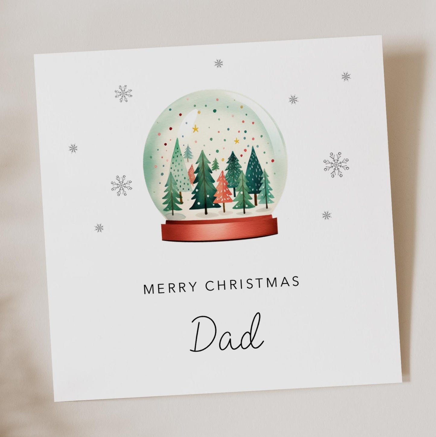 Dad Christmas Card - Snow Globe