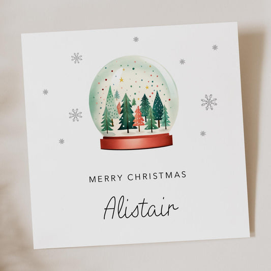 Personalised Christmas Card - Snow Globe