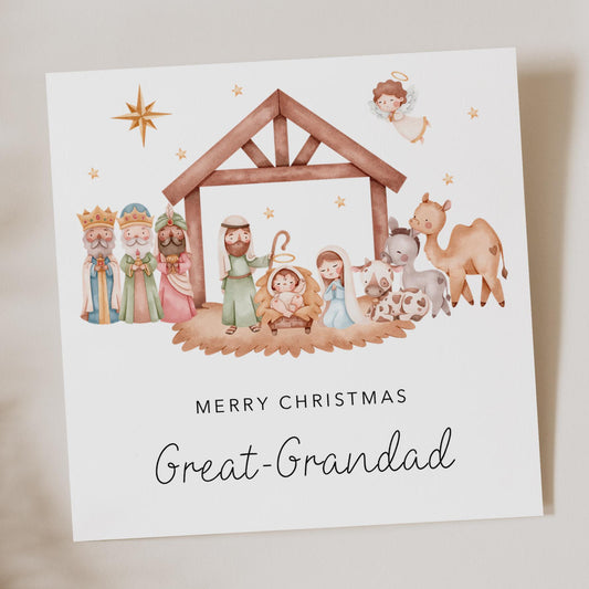 Great Grandad Christmas Card - Nativity Scene