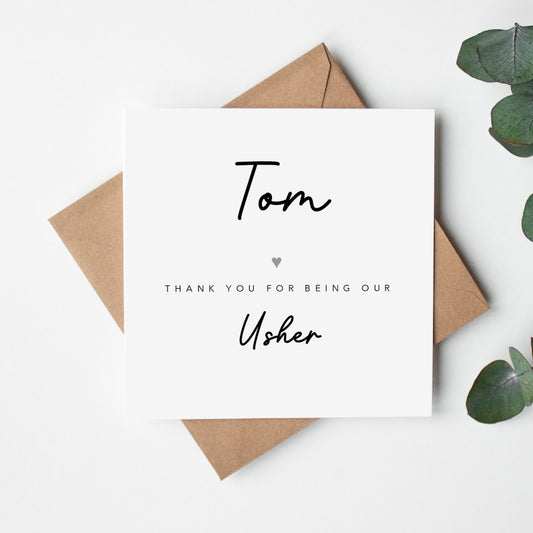 Thank You Usher Card - Personalised